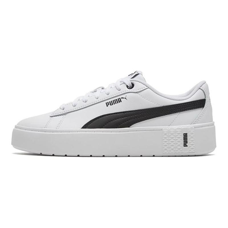 PUMA Smash Platform V2 Women s Low Top Sneakers Black White 373035-02 35.5
