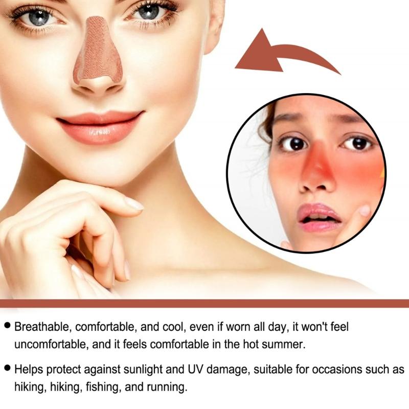 24Pcs Outdoor Sunblock Guards Nose Cover Sticker Sun Protections Nose Patches Nose Face Sticker for Outdoor Sports