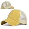 Washed Cross Ponytail Baseball Cap Foreign Trade Hat Women's Summer Spring and Autumn Old Outdoor Sunscreen Cap Solid Color Cap