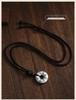Sterling Silver Bagua Pendant Necklace with Woven Rope - Chinese Style Unisex Design