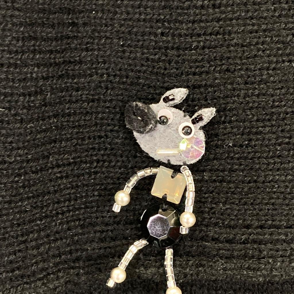 OLLEBOREBLA 329083 Pig Stone Bijou Patch Knit Dress *There Is No Size Notation. blackUsed