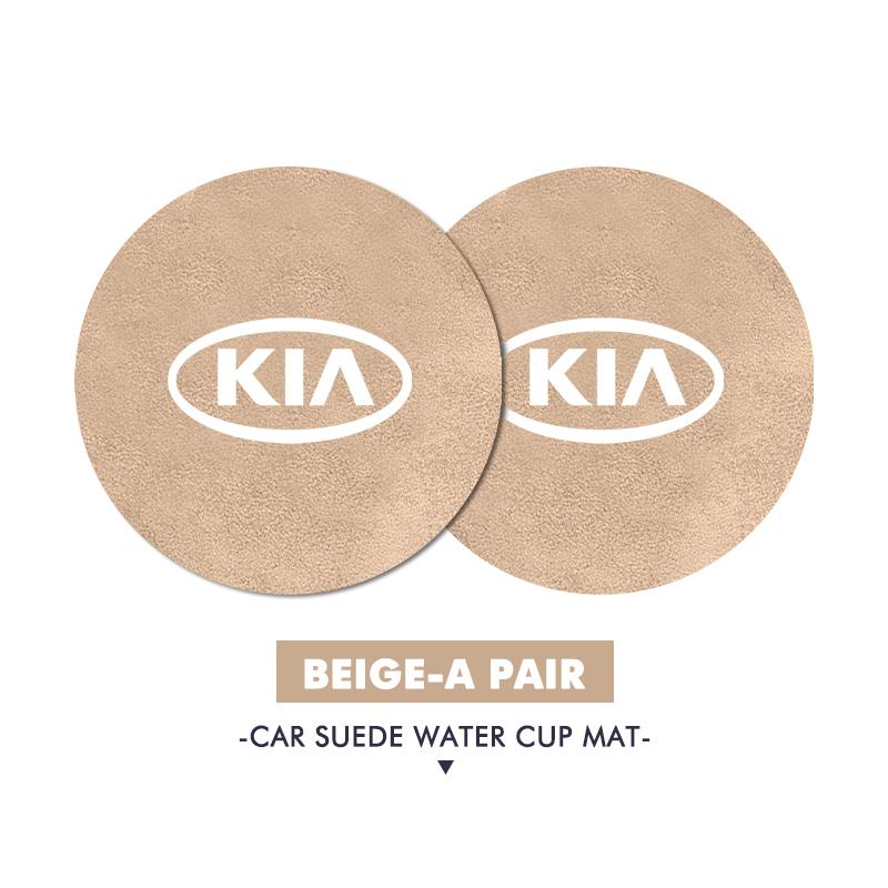MYMX8 Car Suede Coaster Anti-Slip Water Cup Pad Bottle Holder Mat Accessories For KIA Ceed Sportage Rio K2 Optima Cerato Proceed Venga