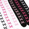 1 Paar Mädchen Schwarz Süß Niedlich Rosa Y2K Harajuku Lolita Oberschenkelhohe Strümpfe Mädchen Knochen Schleife Socken Streetwear