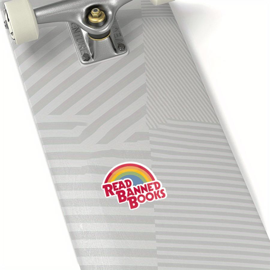 Removable Outdoor Waterproof Vinyl Durable Creative Gift Sticker - Read Banned Books Rainbow Design, Perfect For Laptops, Tablets, Phone Cases