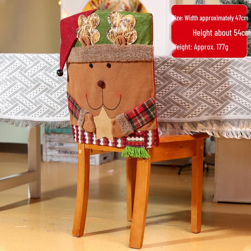 Christmas Cartoon Santa Chair Cover Set