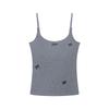 Kumikumi Pure Desire Style Bows Brushed Camisole Women's Autumn Retro with Chest Pad Short Inner Tops