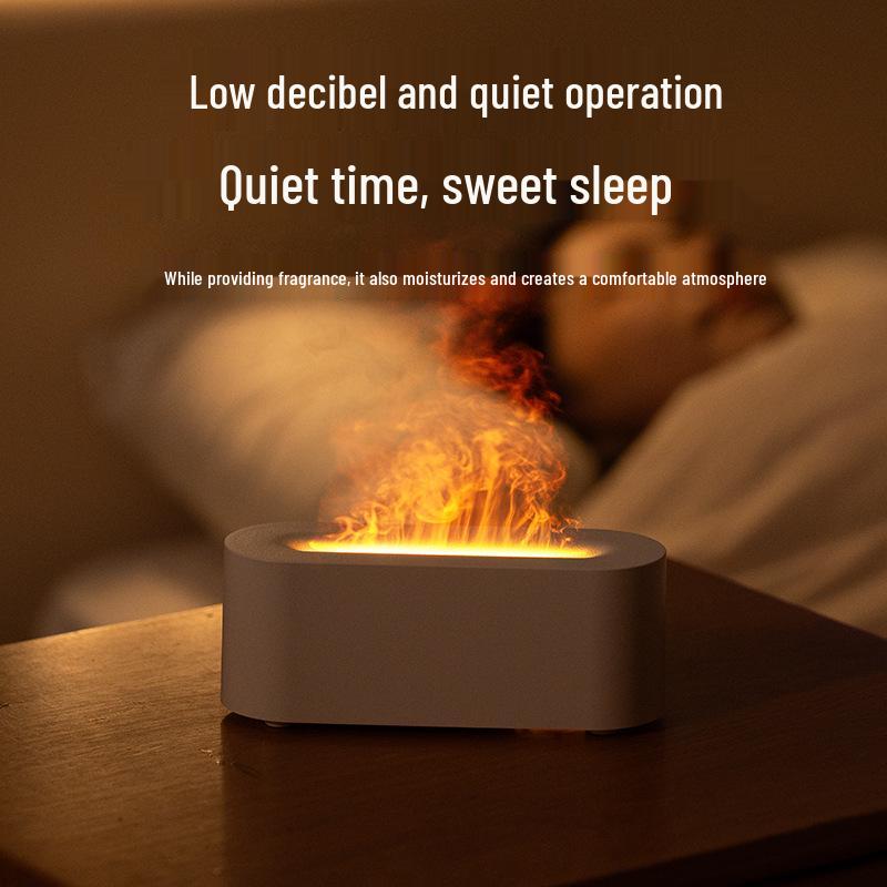 Seven-Color Simulated Flame USB Aroma Diffuser for Home and Office