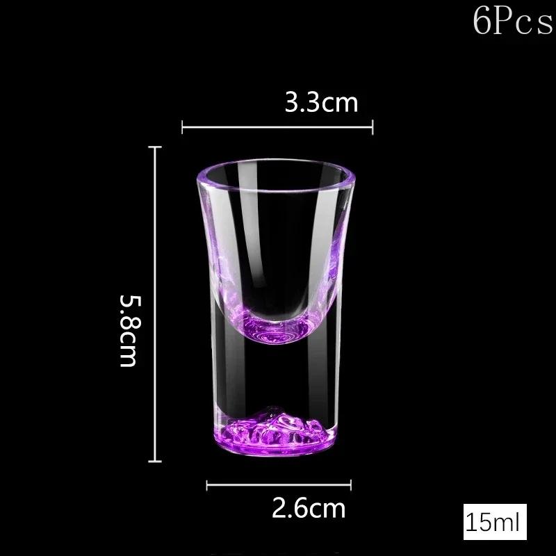6Pcs Crystal Vodka Shot Glass 0.5oz Mini Size Gold Leaf Wine Glasses Spirits Japanese Sake Korean Soju Brandy Shot Cup