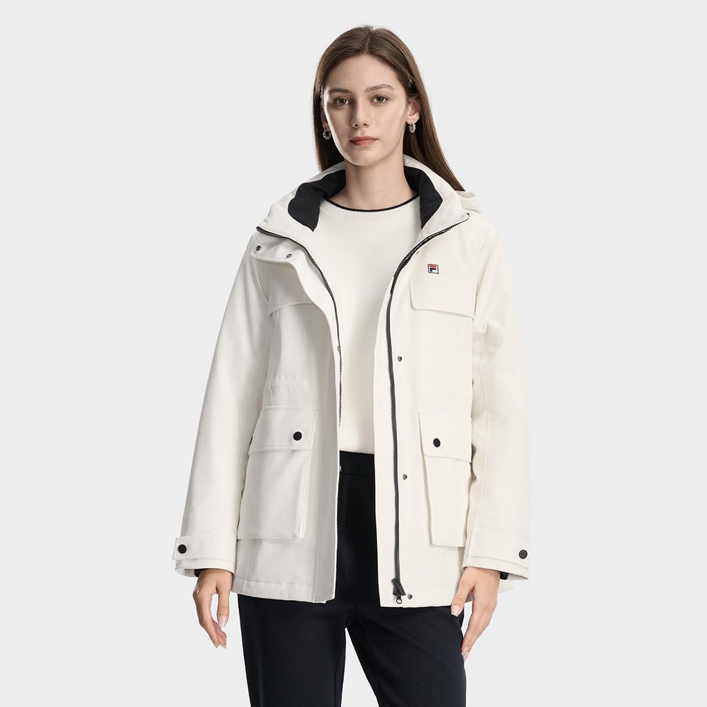 FILA Heritage Fashion Retro Classic Comfortable Casual Versatile Waterproof Parka Hooded Warm Cotton Jacket Women jackets F11W618901FWT