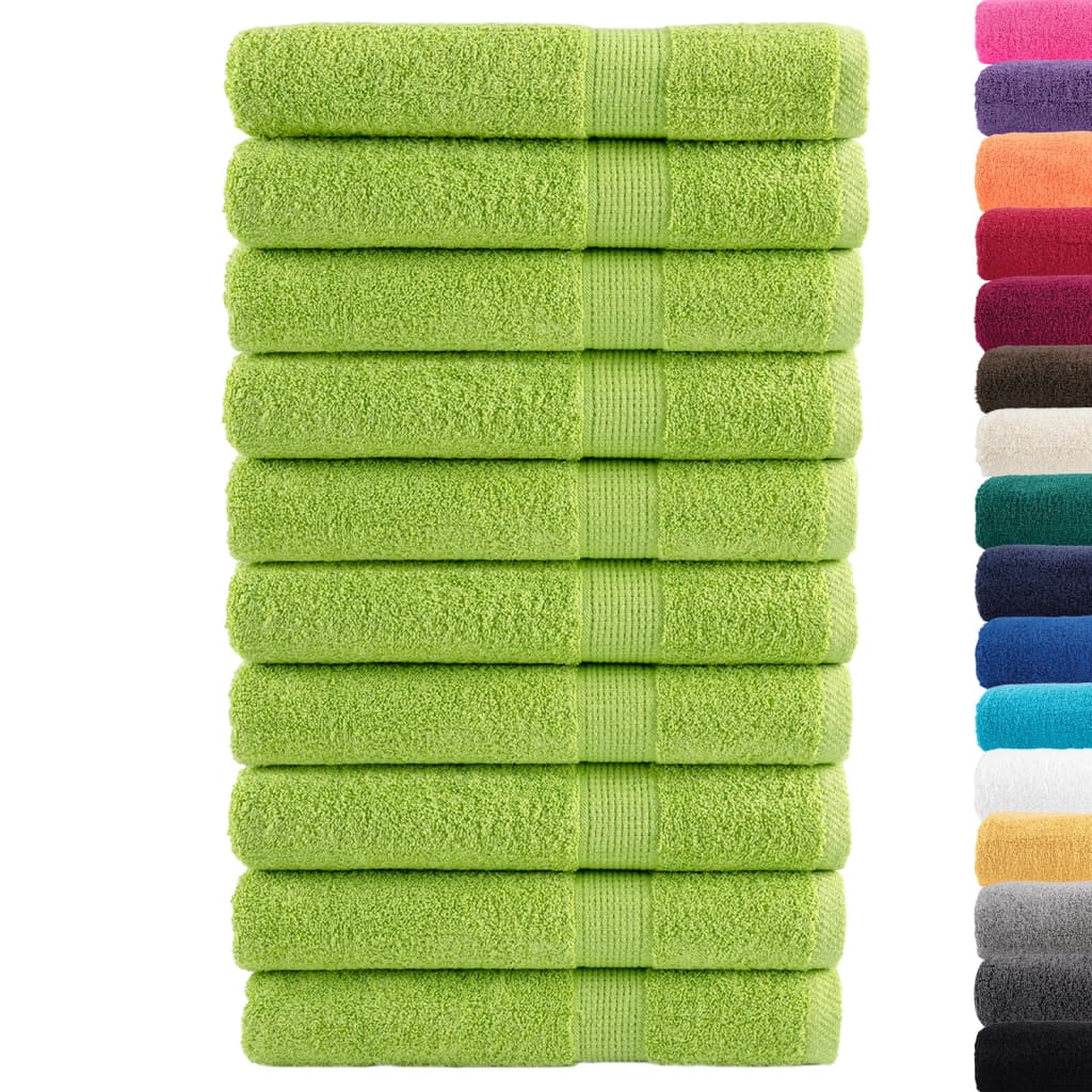 Ręczniki Premium Solund 10 Szt., Zielone, 100X200 Cm, 600 G/Cm²