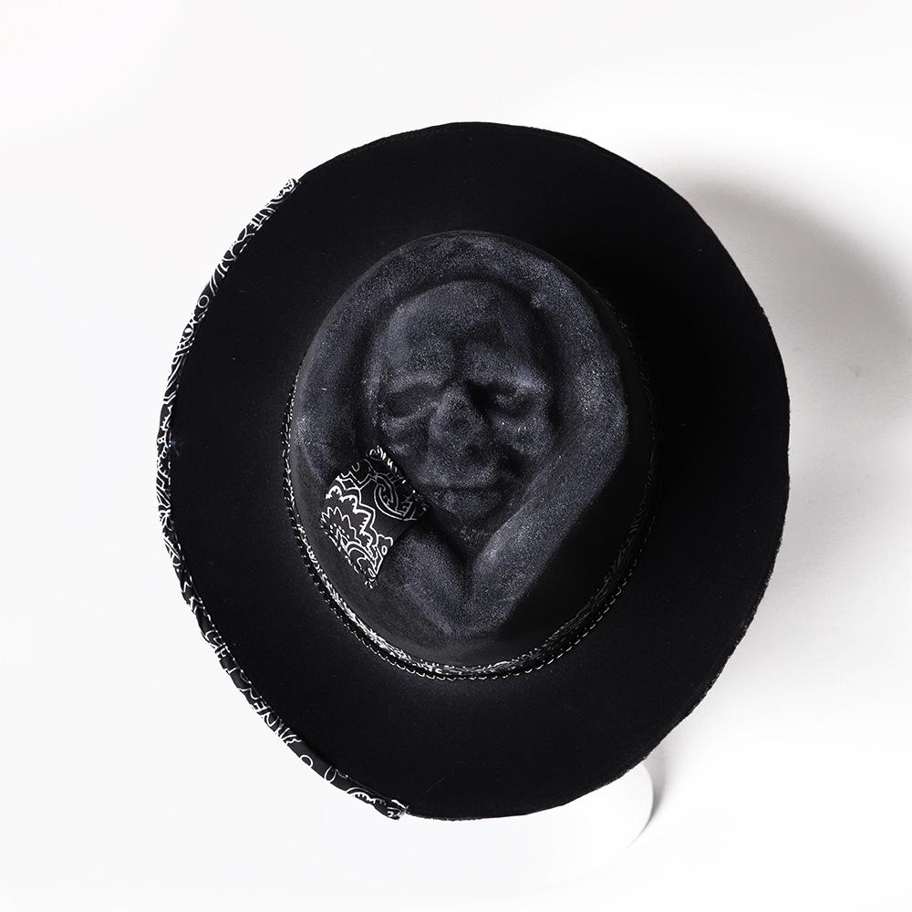 Skull Cowboy Hat Western-inspired S Halloween Hat Embroidered For Alternative Halloween Headwear. Halloween Party Fashion