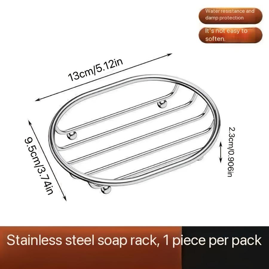 Creative Soap Dish, Oval Soap Tray with Drainage, Bathroom Soap Holder, Thickened Stainless Steel Material, Durable, Bathroom Accessory