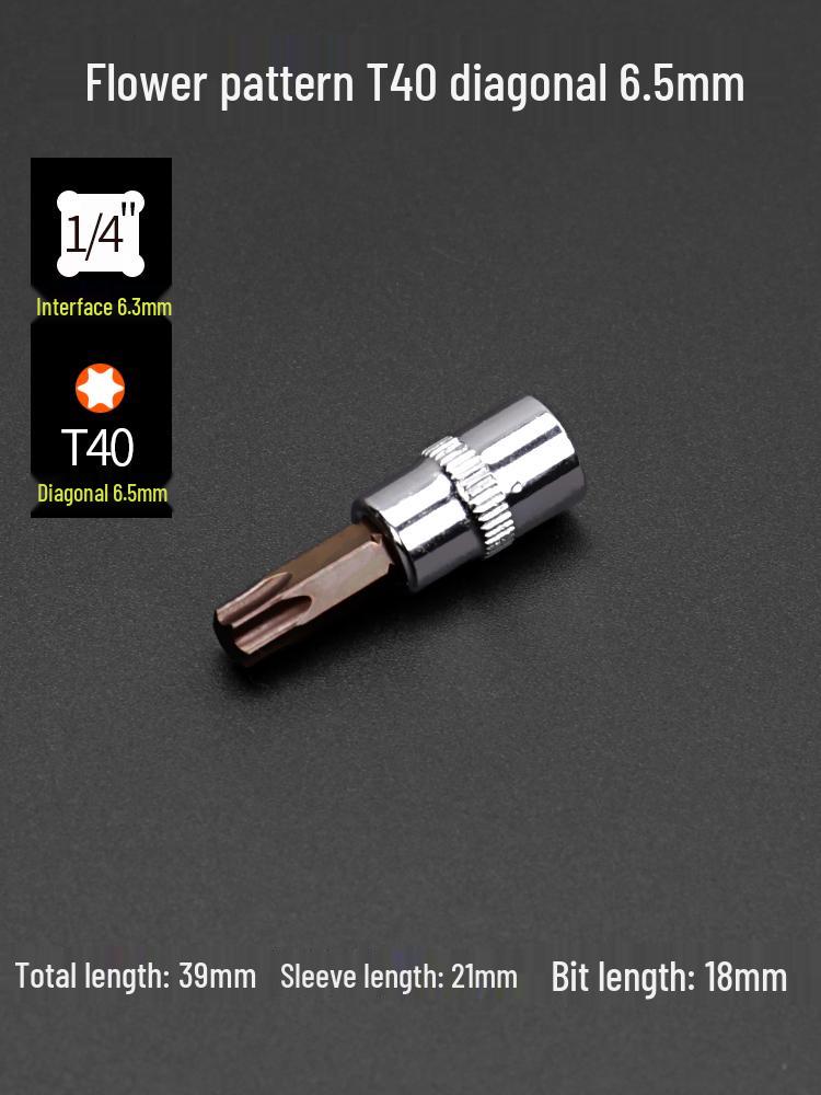 Compact Hex Torx Socket & Phillips Screwdriver Set, T30 Flower Bit