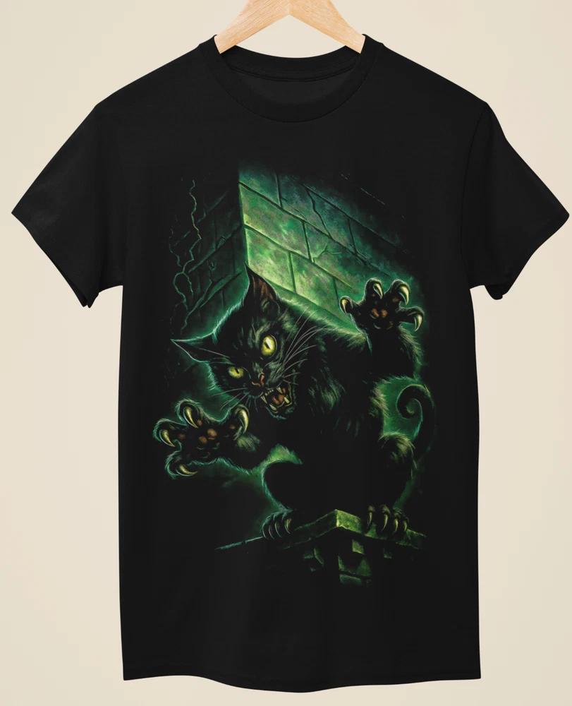 Inspired By Pet Sematary Demonic Black Cat Dark Art Unisex TShirt (H0045) S