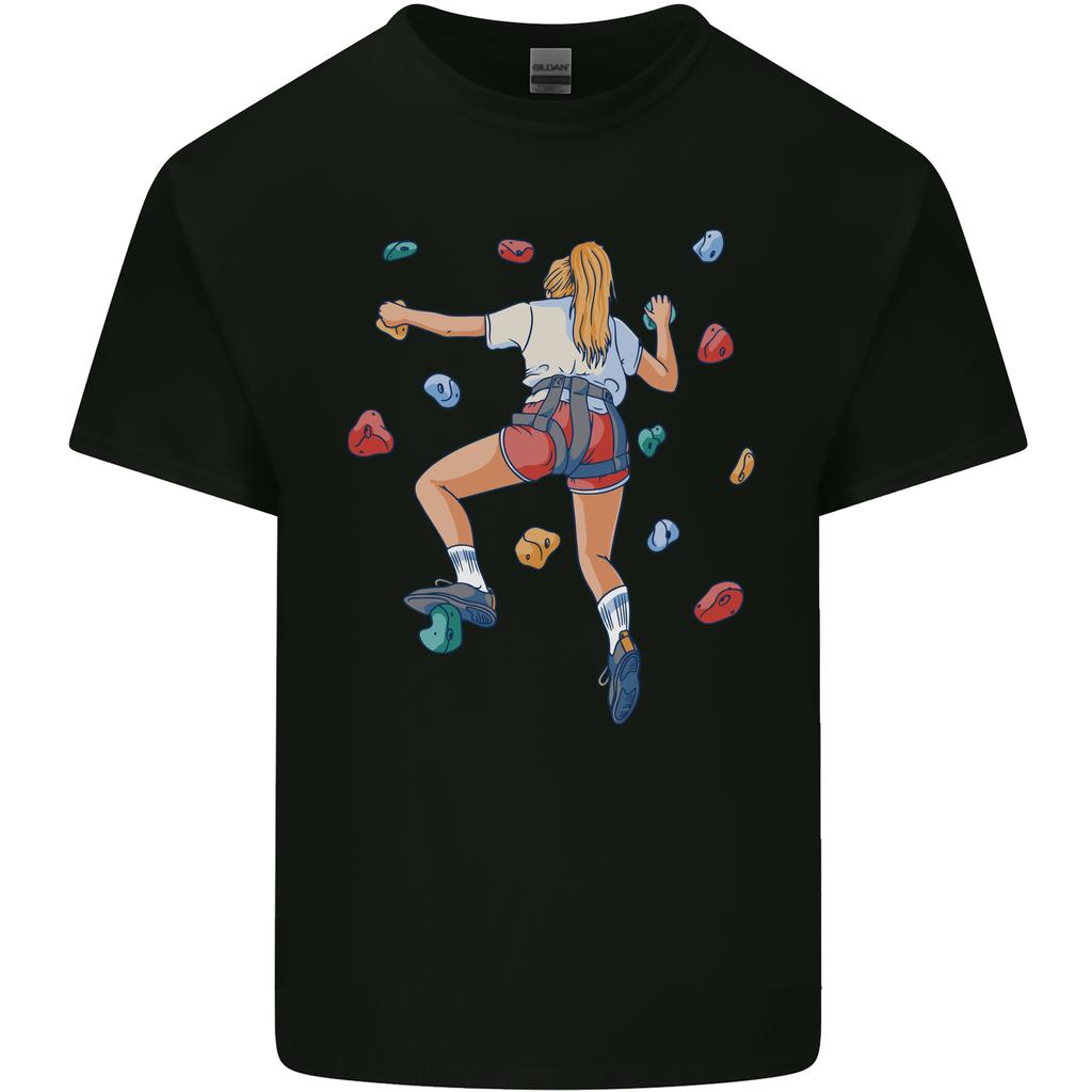 Female Rock Climber Climbing Wall Unisexs Light Cotton TShirt
