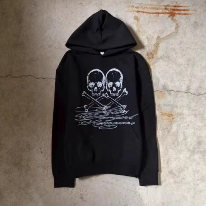 Unisex Oversized Hooded Sweatshirt With Skull Print Streetwear Style Fall Winter 2025