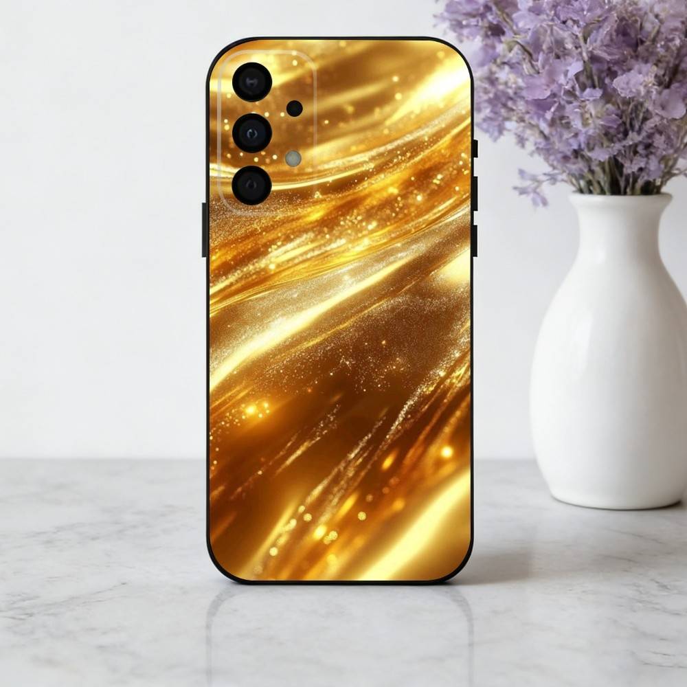 G-Gold M-MoneyS P-Pattern Phone Case For Samsung Galaxy A73,A72,A71,A70,A53,A52,A51,Soft Silicone Black Cover