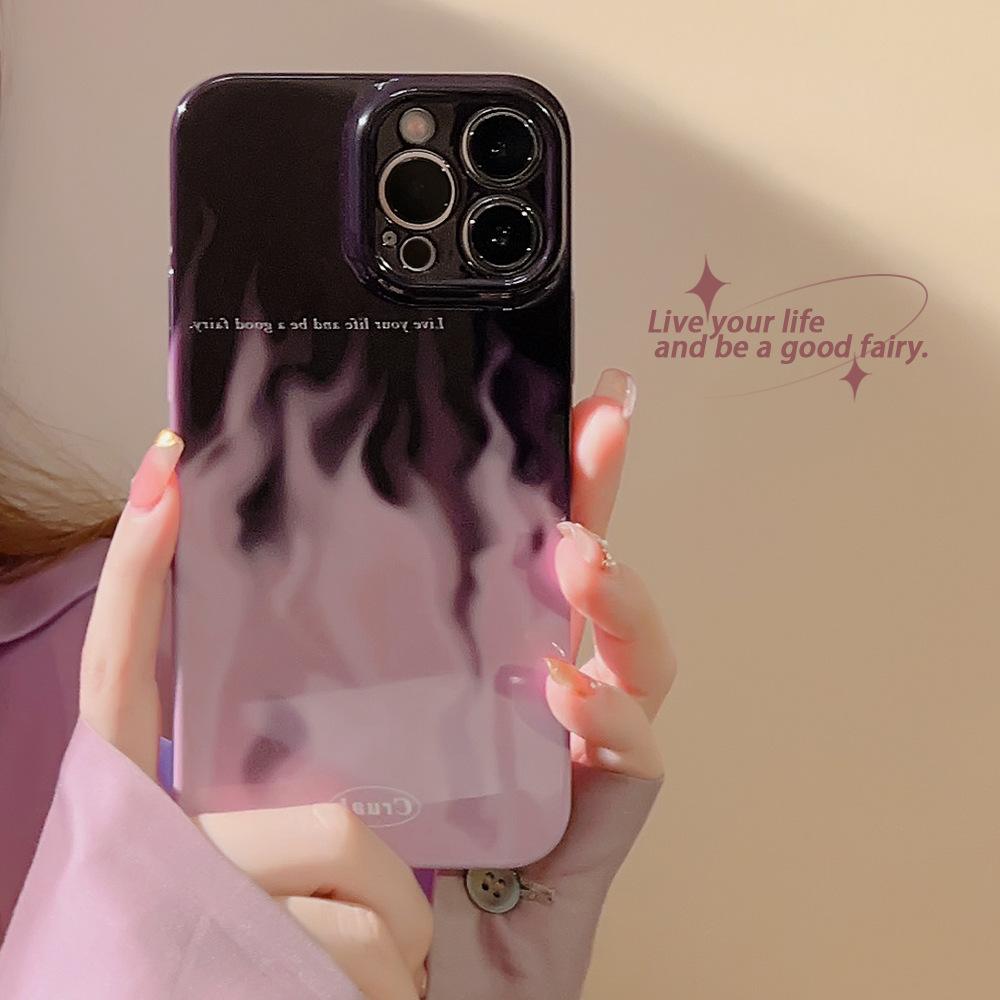 

Art Purple Flame Case for iPhone 13 iPhone 15 iPhone 16 Pro Max iPhone 11