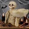 Skeleton Storage Tray Halloween Candy Dish Resin Storage Container Ornament for Tabletop Party Supplies Fruit Candy Holiday
