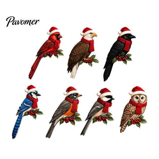 Winter Bird Door Ornament Wooden Topper, Cute Christmas Corner Statue, Woodland Animal Frame Festive Home Wall Decor Art Sign for Holiday Window