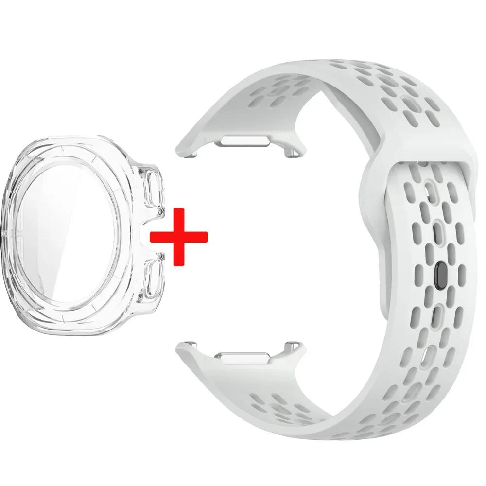 Silicone Strap+Case For Samsung Galaxy Watch Ultra 47 Sport Watchband Bracelet for Galaxy Watch Ultra Tempered Glass Cover Band