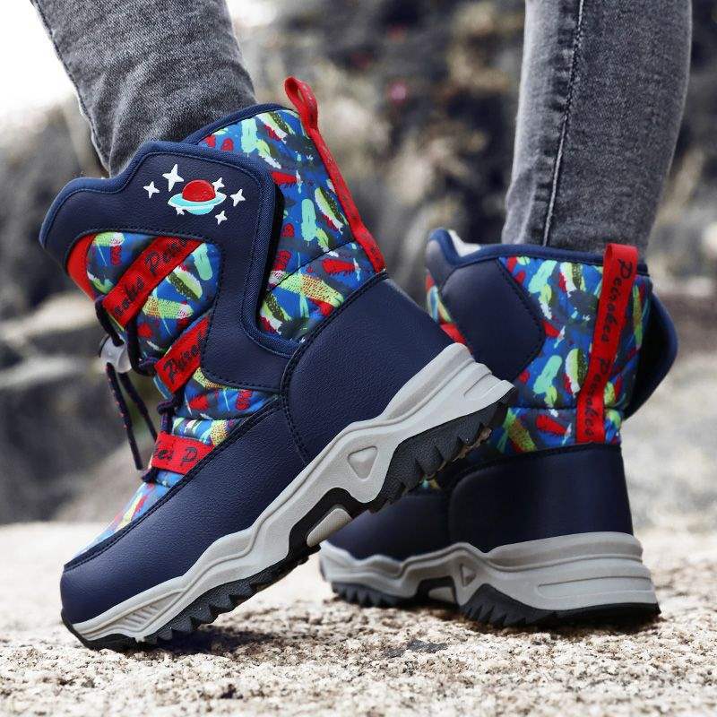 Autumn and winter velvet children's winter boots cold cotton boots women's shoes snow boots thickened boys boots cotton shoes warm snow shoes