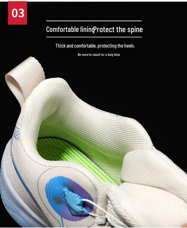 Kids' 2025 Spring/Autumn Basketball Shoes: Non-Slip, Rotary Button, Boys' Training Sneakers for Middle/Big Kids