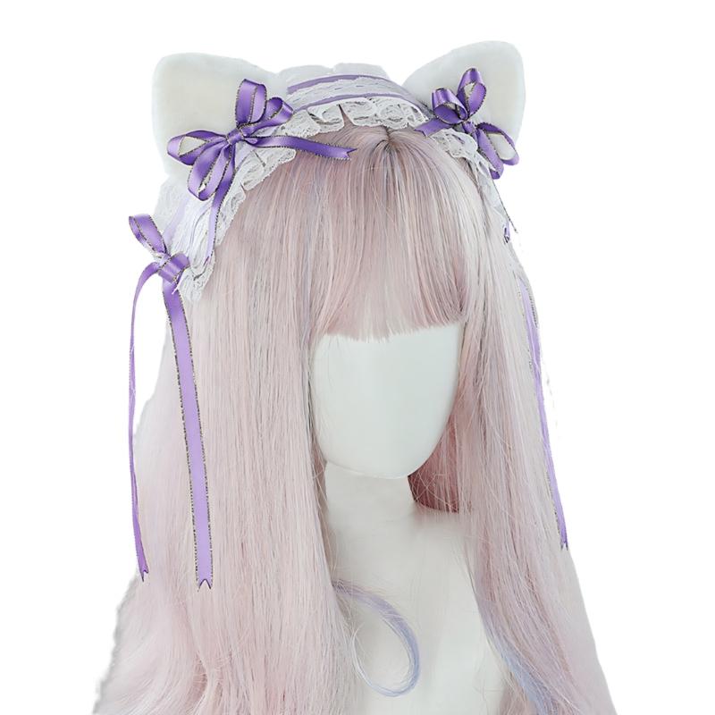 Anime Style Plush Animal Ear Hairpiece Cosplay headbands For Costume Halloween Gathering Soft Polyester Hair Decoration