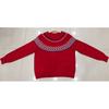Womens Oversized Knit Sweater With Fair Isle Round Neck Long Sleeve Loose Fit Fall Winter Casual Top
