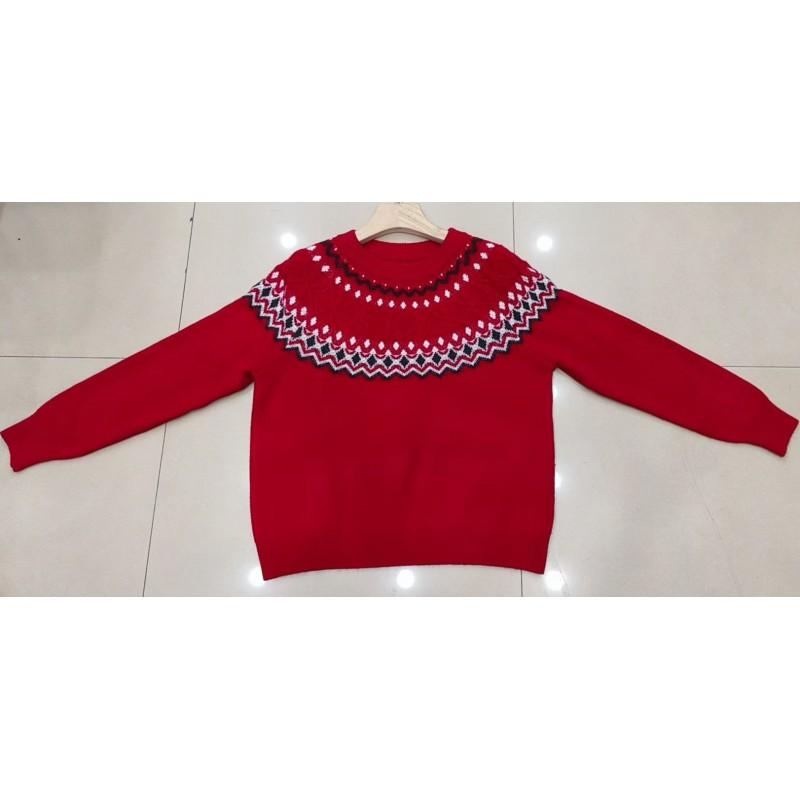 Womens Oversized Knit Sweater With Fair Isle Round Neck Long Sleeve Loose Fit Fall Winter Casual Top