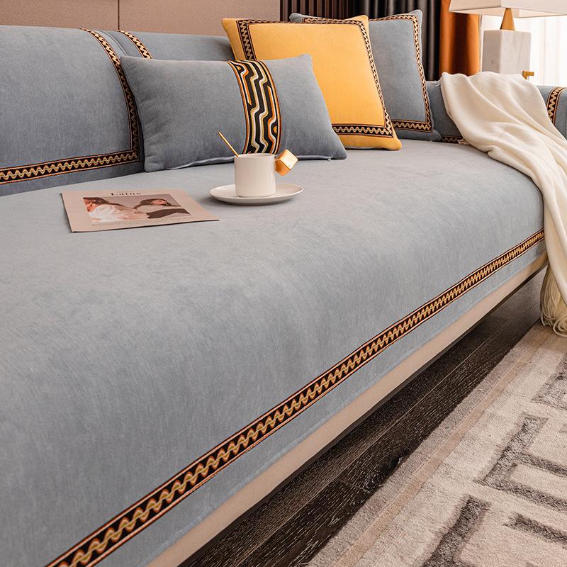 

Подушка для дивана из синели, чехол для дивана в скандинавском стиле, новый четырехсезонный универсальный нескользящий чехол для подушки сиденья, ткань, полотенце, подушка сиденья 70*70cm