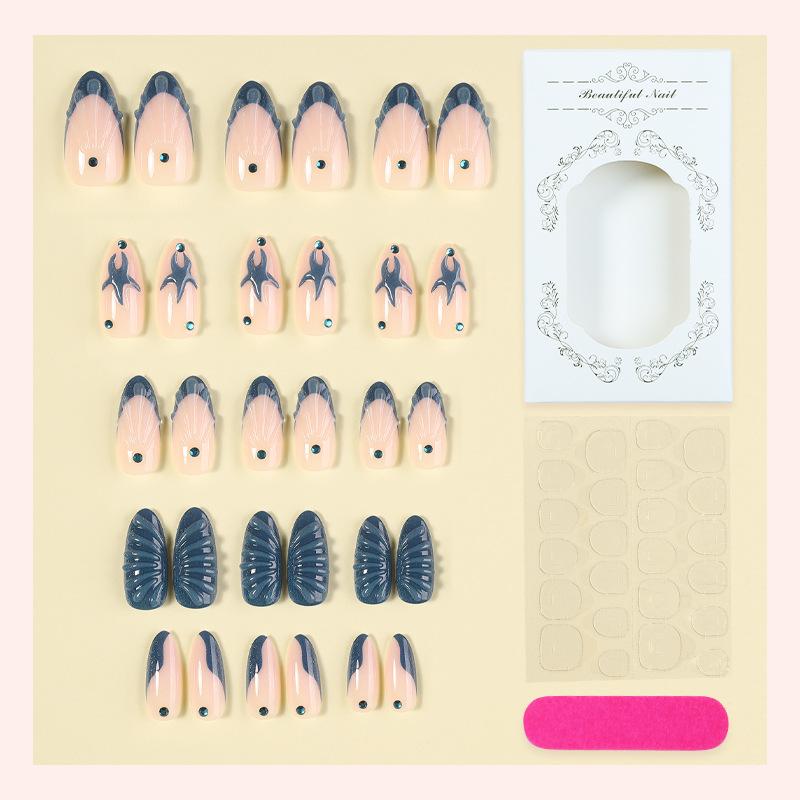Cross-border Hot-selling Cat's Eye Wearing Nail Art Shell Flower Glue Nail Art Almond Nail Art Pads Nails