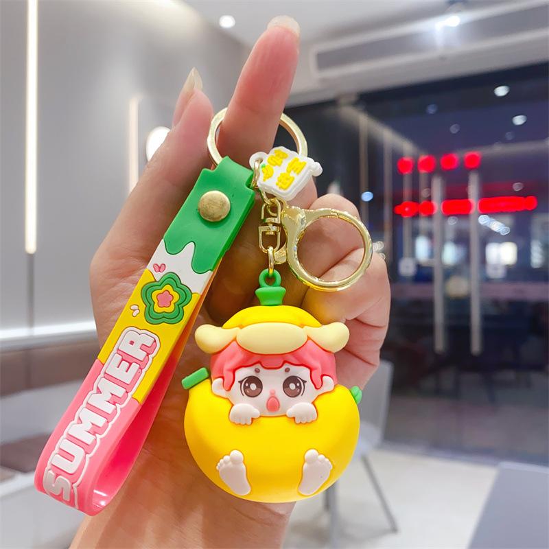 New Fruit Baby Series Summer Silicone Keychain Cute Girls Bag Pendant Gifts