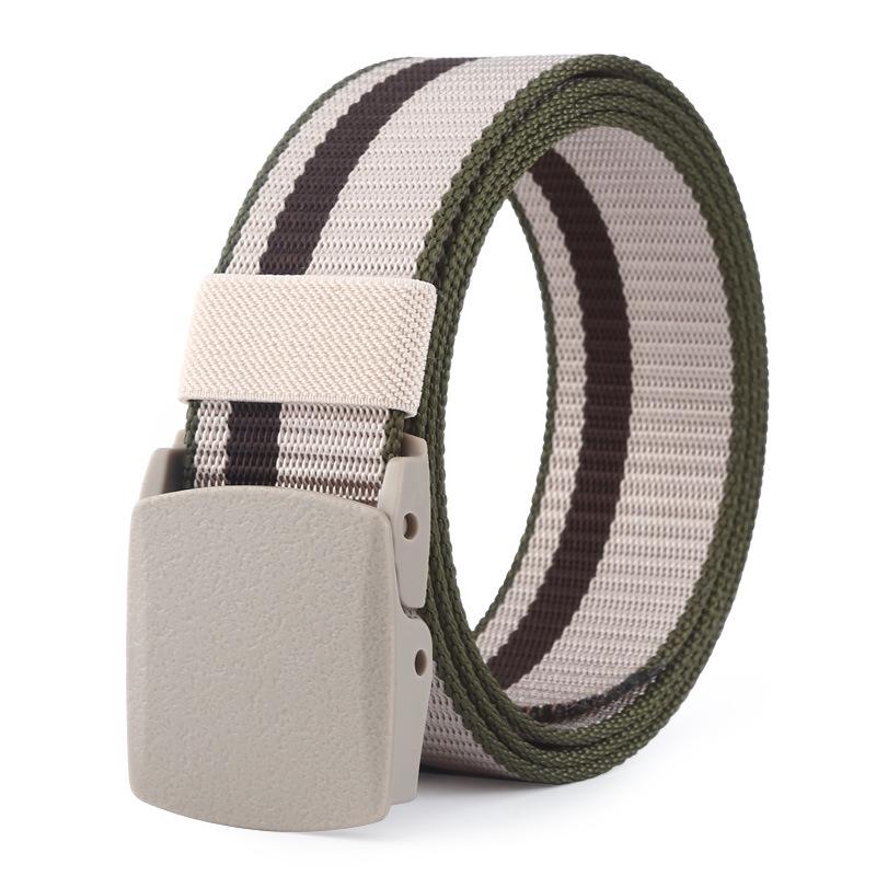Pasek Unisex Pasek Płócienny Dopasowanie Kolorystyczne Outdoorowy Nylonowy Pleciony Pasek Plastikowa Klamra Bez Prasowania Casualowy Pasek do Spodni