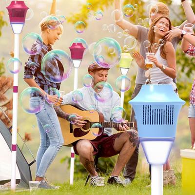 Seifenblasenmaschinenständer, Automatischer Seifenblasenmacher mit Nachtlicht und Musik, Vertikale Seifenblasenmaschine für den Außenbereich für Hochzeit, Geburtstag, Picknick, Campingparty