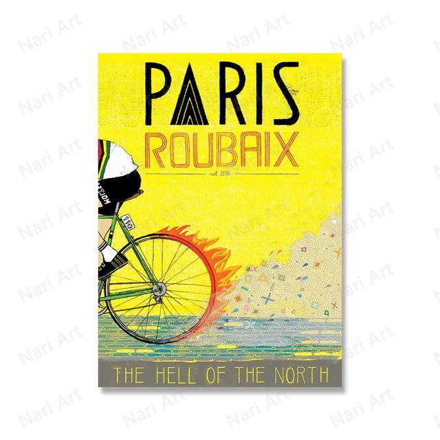 Bicycle Race Bicycle Sports Wall Art Oil Painting Nordic Poster and Printmaking Classic Monument Image