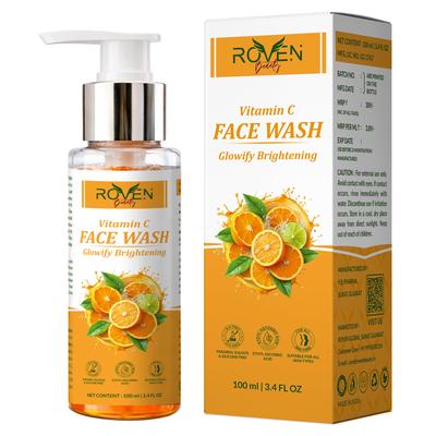 Roven Beauty Vitamin C Gesichtsreiniger zur Hautaufhellung & Reduzierung von Pigmentflecken | Niacinamid & Aloe Vera Gesichtsreiniger | Tiefenreinigung Ölkontrolle Fa
