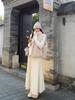 Baishiwang Women's High-Waisted A-Line Pleated Skirt, Autumn/Winter Long Loose Slimming Design.