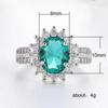 Green Flower Zircon Engagement Ring - European and American Style, Ideal for Weddings & Anniversaries