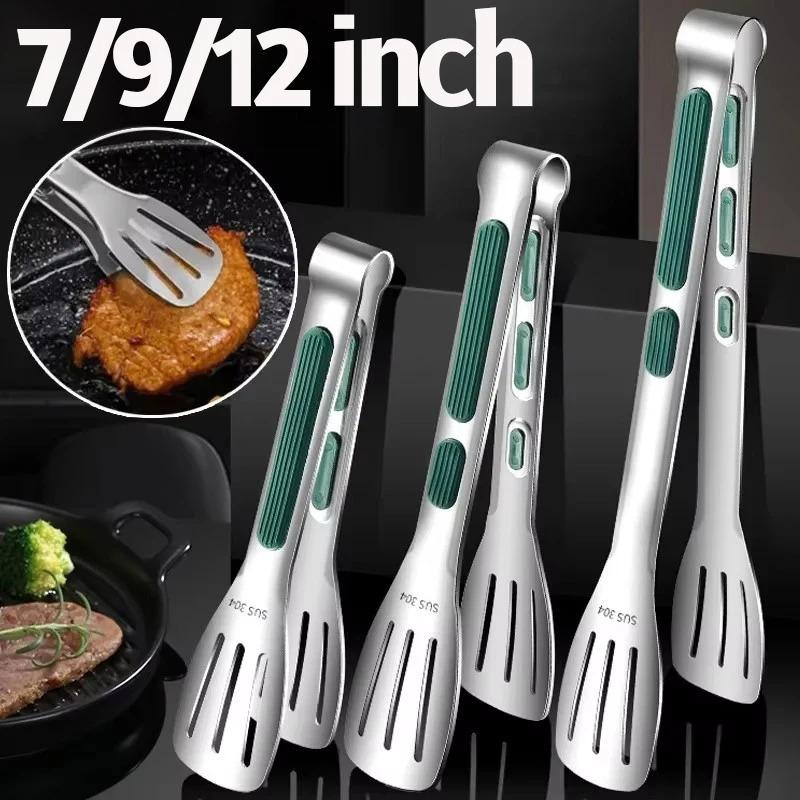 Stainless Steel Food Tongs Non-Slip Meat Salad Bread Serving Clip Barbecue Grill Buffet Clamp Cooking Tools Kitchen Accessories