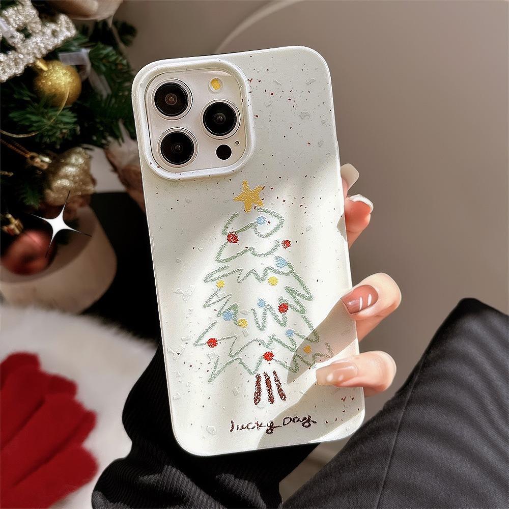 Ins Christmas Tree for IPhone16promax Mobile Phone Case 12 for Apple 15 Jelly Shell 11 Anti-fall 13 Soft 14
