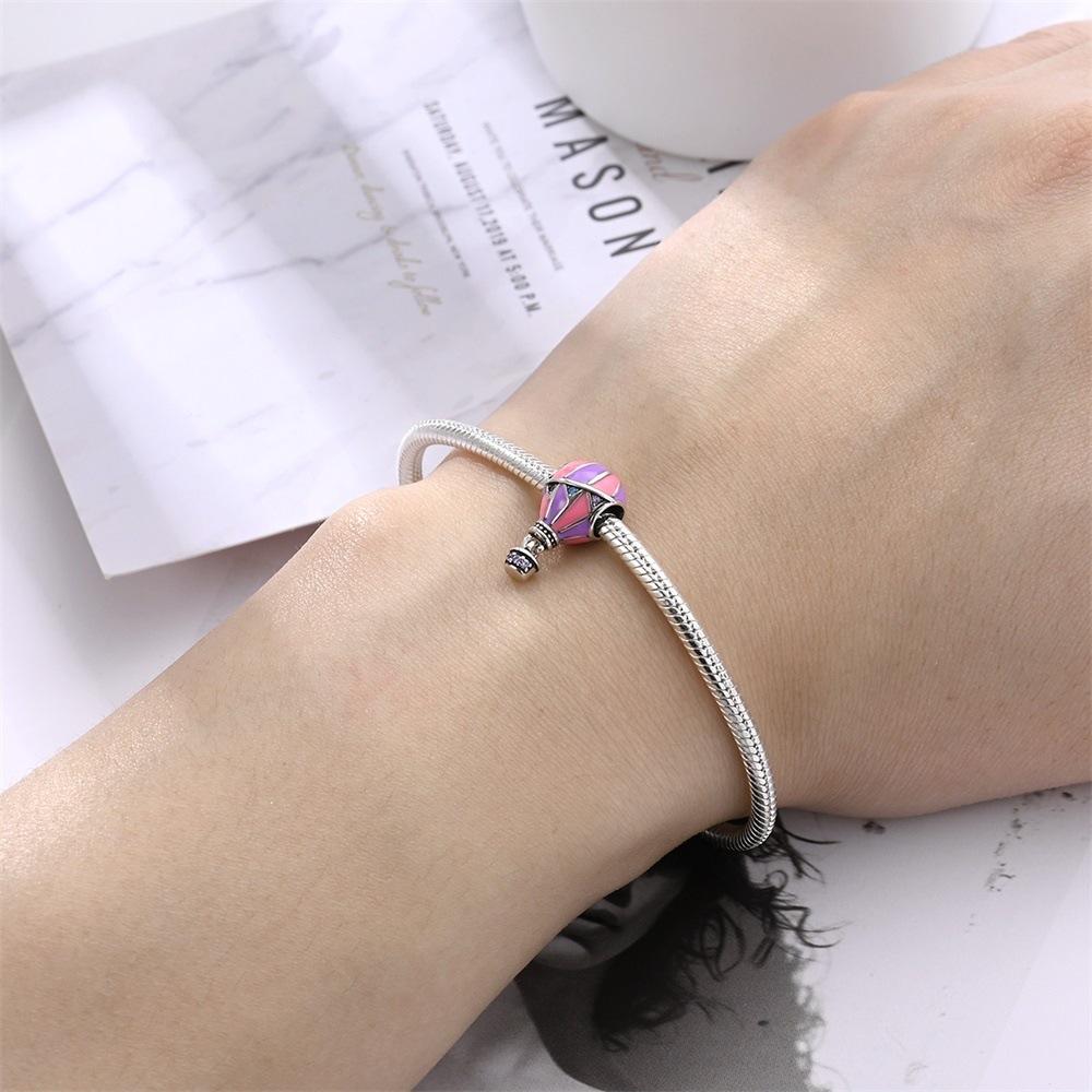 2026 Romantic Around The World Car Hot Air Balloon Charm Charm Charm Beaded DIY Jewelry Accessories Bracelet 925 Silver