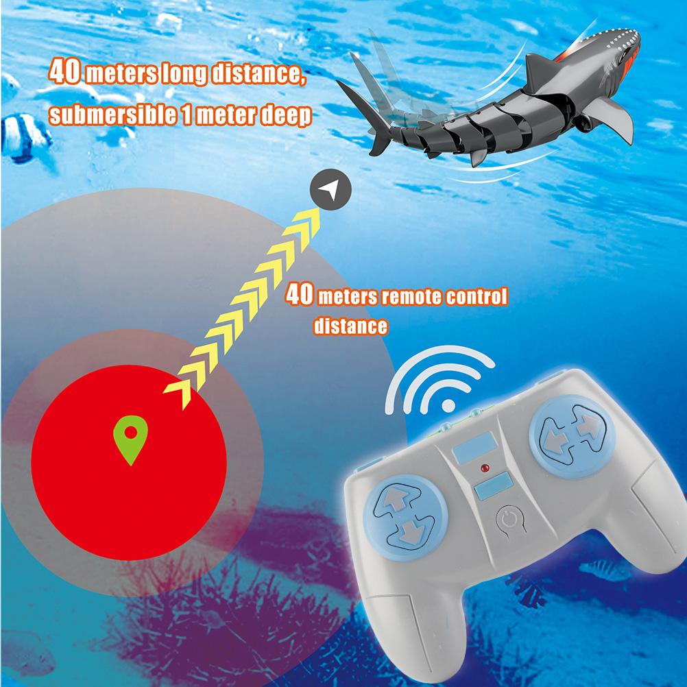 Remote Control Shark Toy 2.4GHZ RC Simulation Shark Toy for Swimming Pool Bathroom Bathtub Water