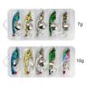 5pcs Spinner Bait with Sequin Trolling Rotating Spoon Wobbler Artificial Bait for Bass Freshwater and Saltwater