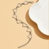 1PC Openwork Heart Ankle Chain For Women, Summer Beach Vacation Jewelry, Minimalist Alloy Anklet, Fashionable Foot Accessory For Travel Wedding Gift