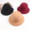 Autumn and winter new temperament sweet and versatile multi-color woolen woolen basin hat retro Hepburn thousand gold wind wool felt top hat