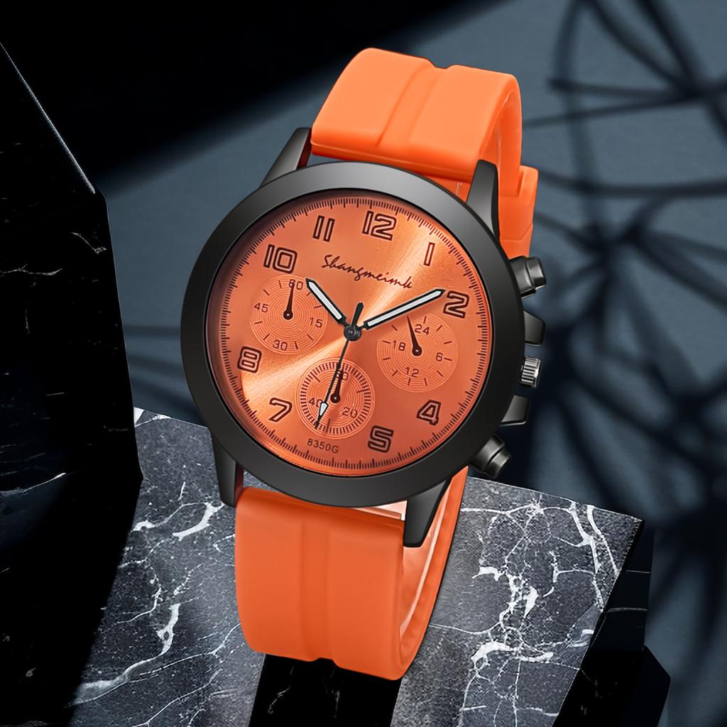 Watches for Men Casual Quartz Watches Man Silicone Strap Quartz Wristwatch Fashion Simple Round Glass Dial Date Watch Reloj
