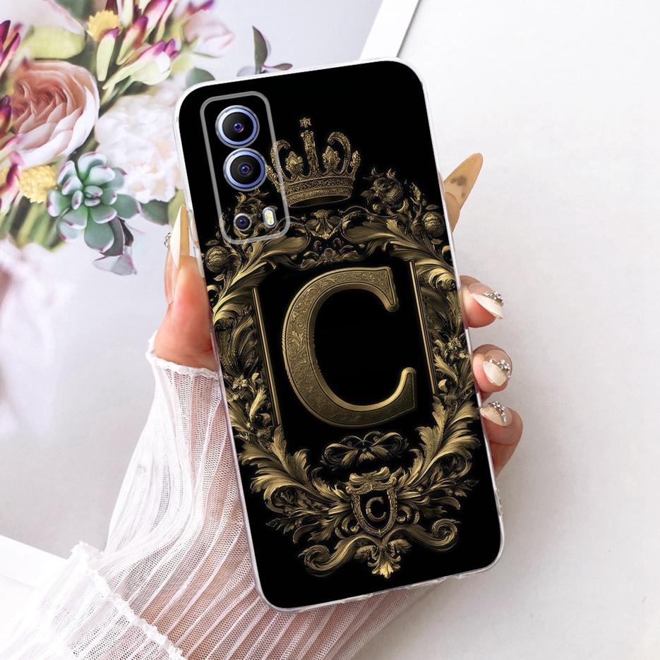 For Vivo Y52 5G Case V2053 Cute Crown Letters Cover Soft Silicone Phone Case For Vivo Y72 5G V2041 Y 52 VivoY52 VivoY72 5G Shell