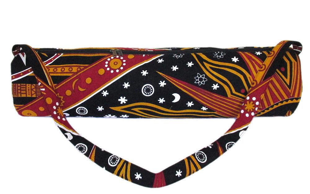 Vícebarevná taška na jógu se vzorem hořícího slunce, nastavitelný popruh, indická taška na jógu, ručně vyrobená sportovní taška do tělocvičny, taška na nošení, taška na pilates