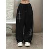 Womens High Street Hip Hop Loose Straight Leg Casual Pants